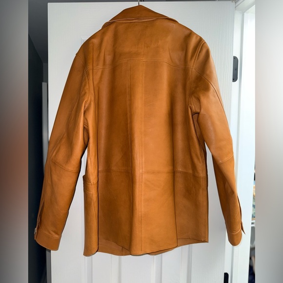 NWT Sezane Will Jacket Honey 100% Leather Size M - Picture 4 of 16